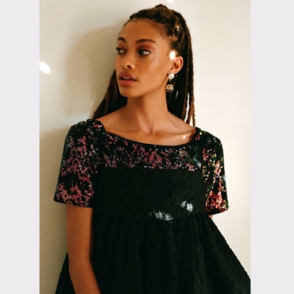 SANCTUARY FOR ANTHROPOLOGIE DINA SEQUINNED TOP - Picture 4 of 11